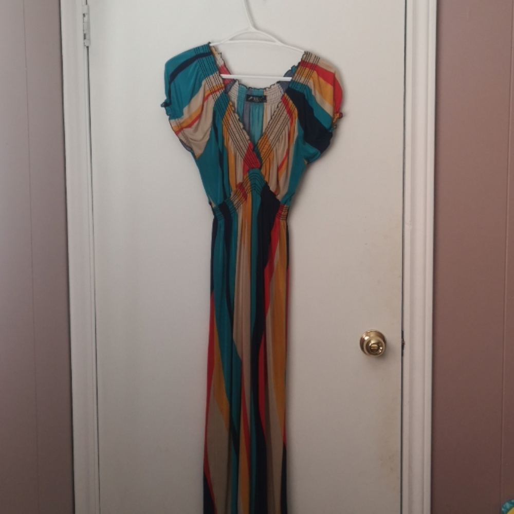 Unique multi-colour maxi dress